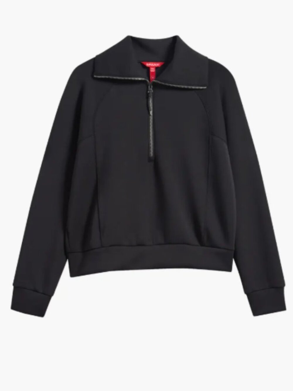 Spanx AirEssentials Half Zip – Black – Medium – Lightweight Soft Knit